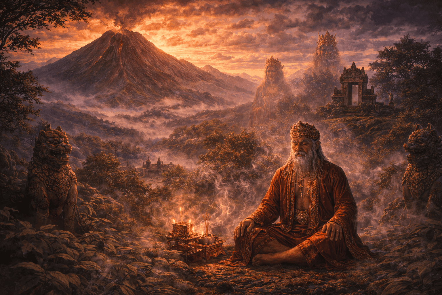 Ilustrasi Legenda Gunung Lawu | Dokumen Pribadi/AI