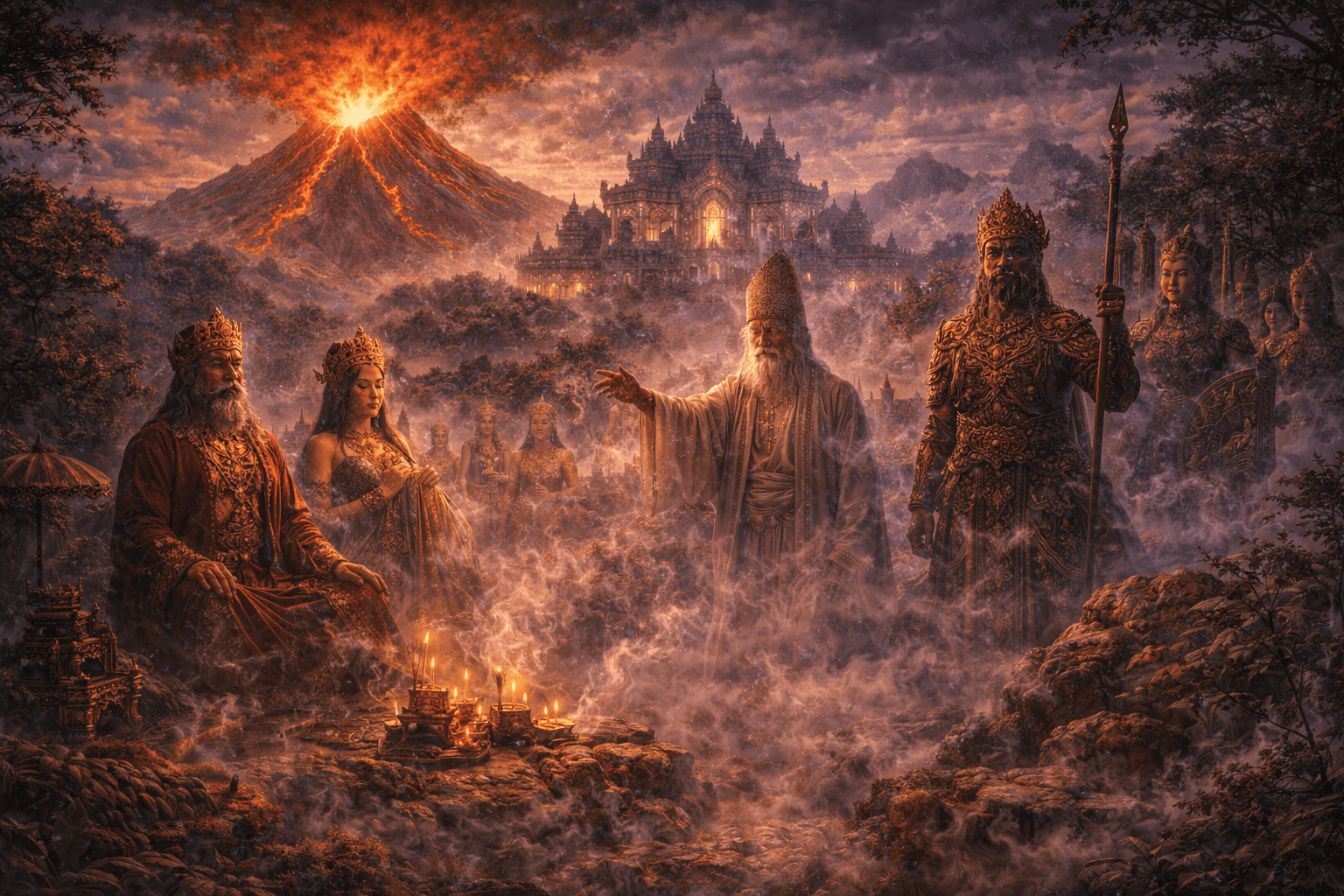 Ilustrasi Legenda Kerajaan Gaib Gunung Merapi | Dokumen Pribadi/AI