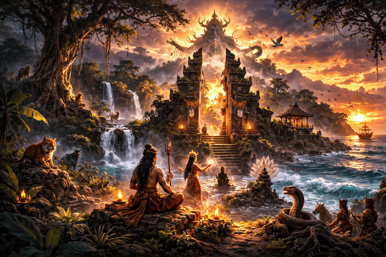 Ilustrasi Legenda Alas Purwo | Dokumen Pribadi/AI