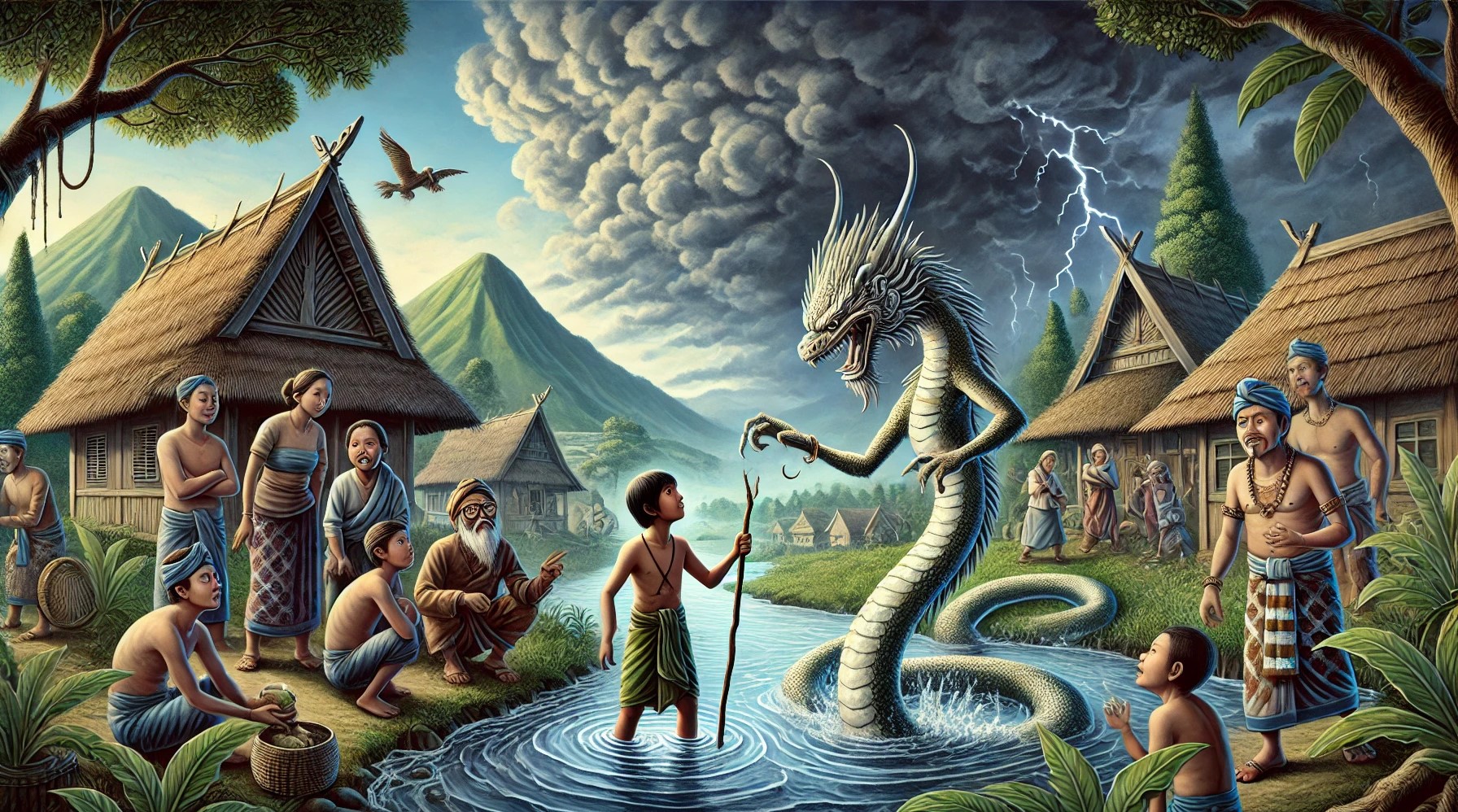 Ilustrasi Legenda Baru Klinting atau Rawa Pening | Dokumen Pribadi/AI