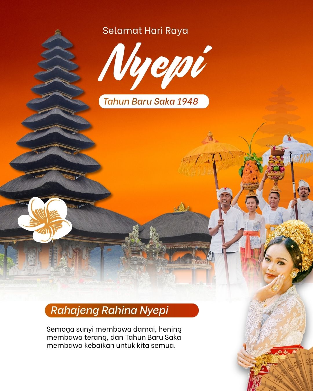 Oranye dan Putih Modern Selamat Hari Raya Nyepi Instagram Post.jpg