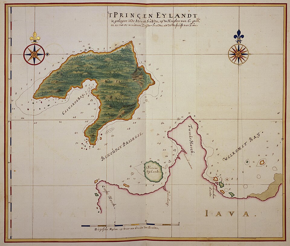 Peta lama Pulau Panaitan | Wikimedia Commons: Johannes Vingboons