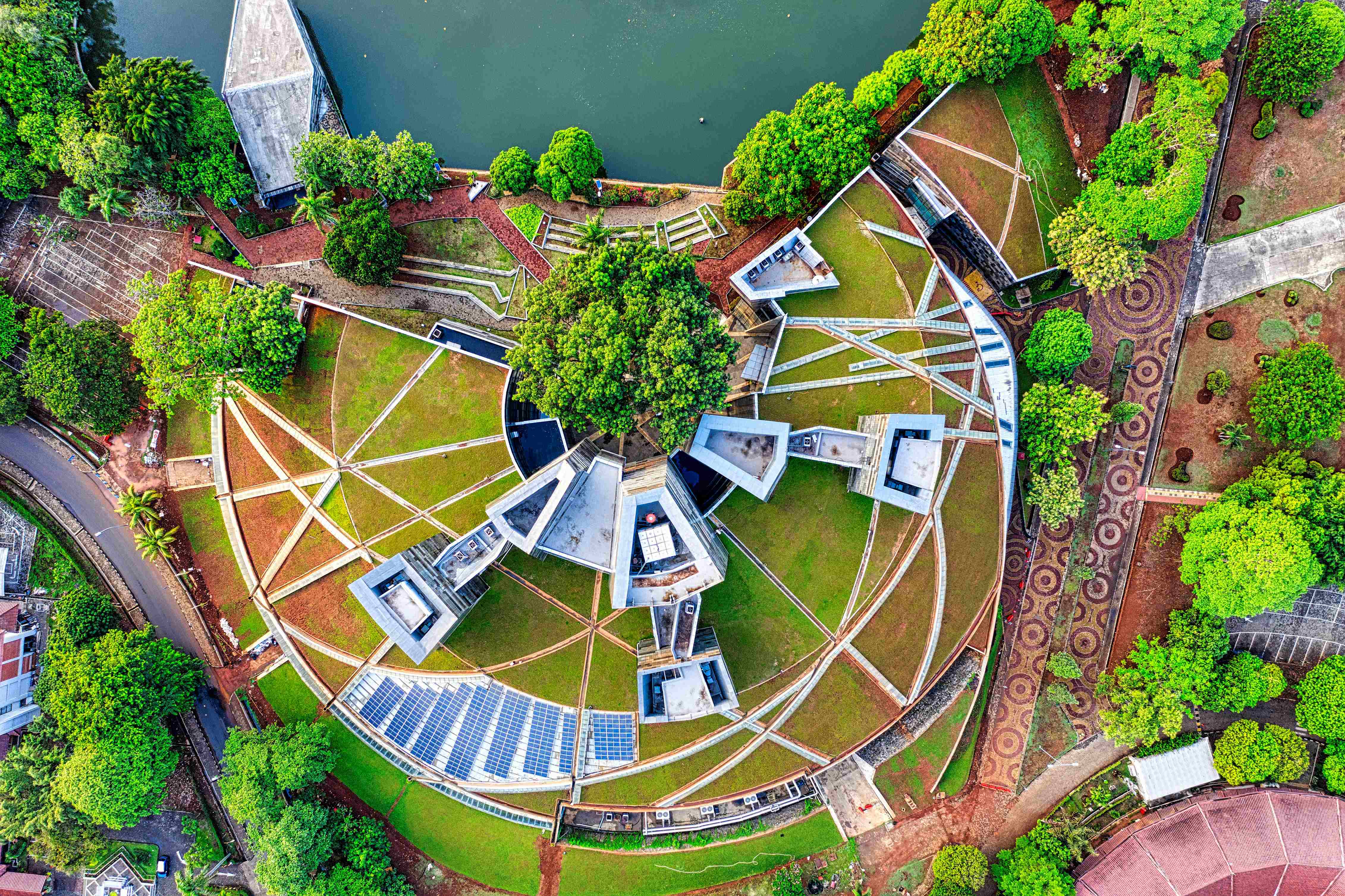 arsitektur modern hijau