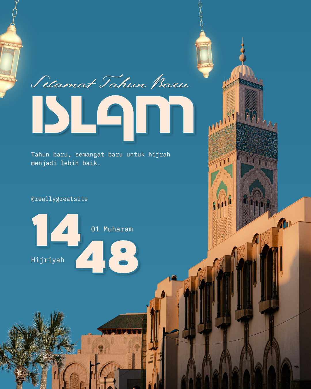 Biru dan Coklat Modern Tahun Baru Islam Instagram Post (1).png