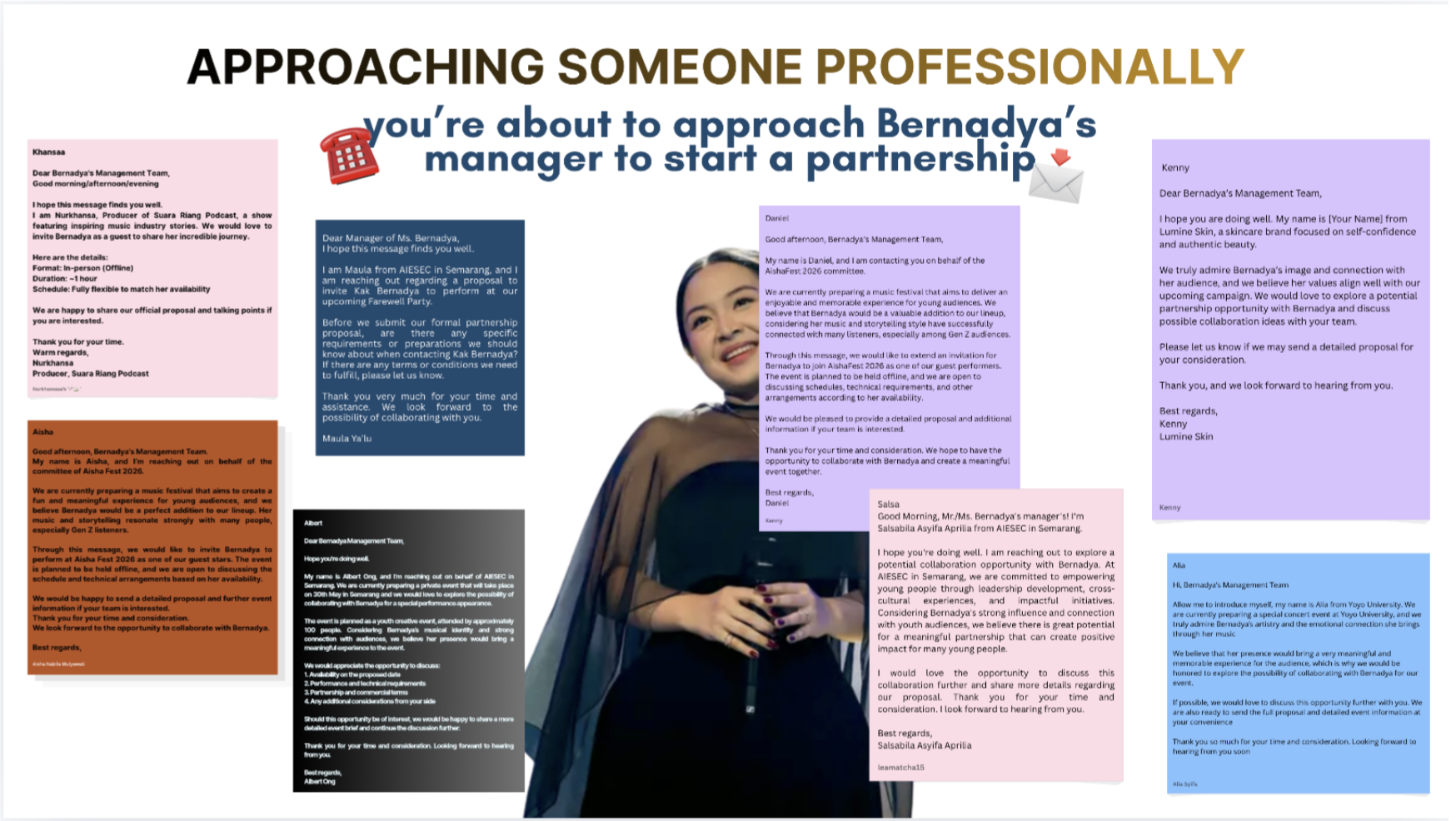 Salah satu sesi interaktif AIESEC College #1 menghadirkan pembahasan tugas professional approaching. Peserta memperoleh umpan balik langsung mengenai cara menyusun pesan yang efektif, jelas, dan relevan dalam menjalin koneksi profesional