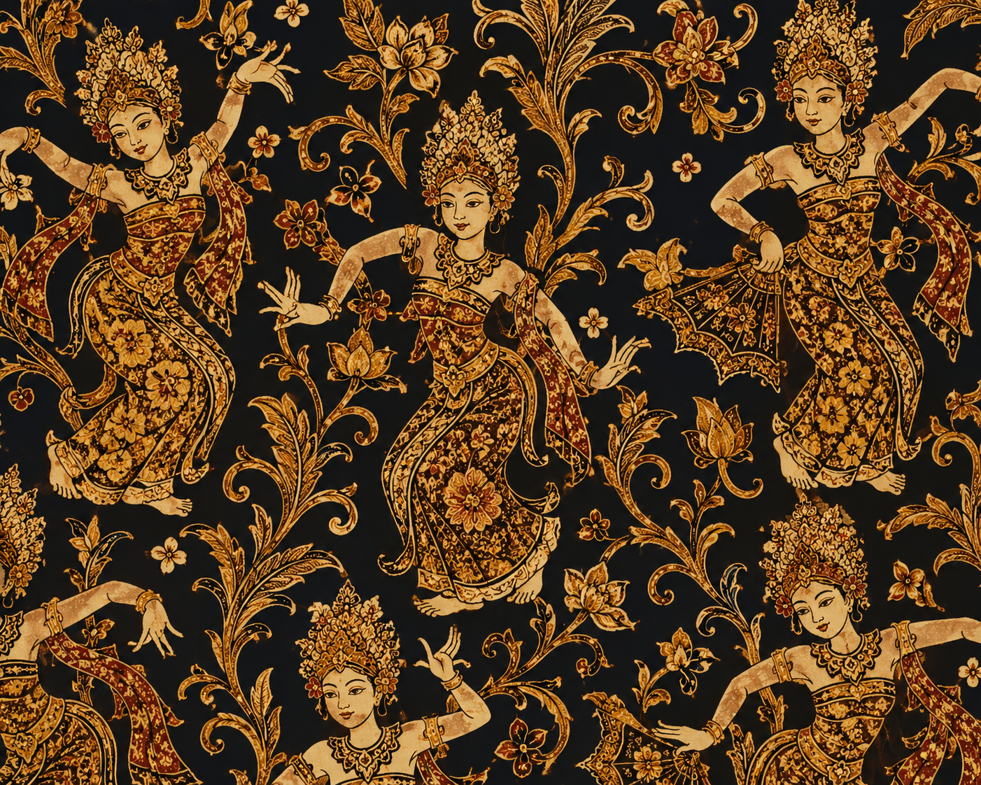 Ilustrasi Motif Penari Bali | Generated by AI