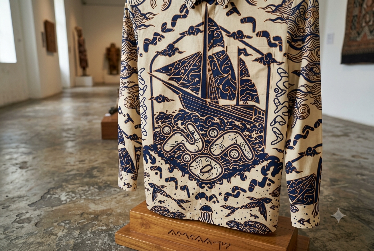 Ilustrasi Batik Motif Lontara | Sumber: Generated AI