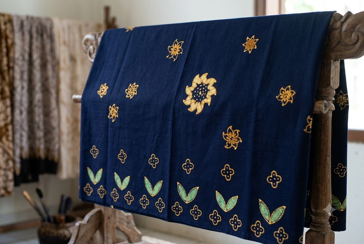 Ilustrasi Motif Batik Sekar Surya Banyumas | Sumber: Generated AI