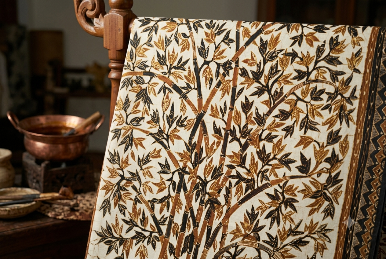 Ilustrasi Motif Batik Pring Sedapur Banyumas | Sumber: Generated AI