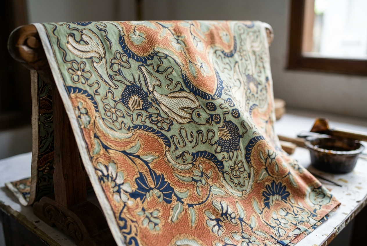 Ilustrasi Motif Batik Serayuan Banyumas | Sumber: Generated AI