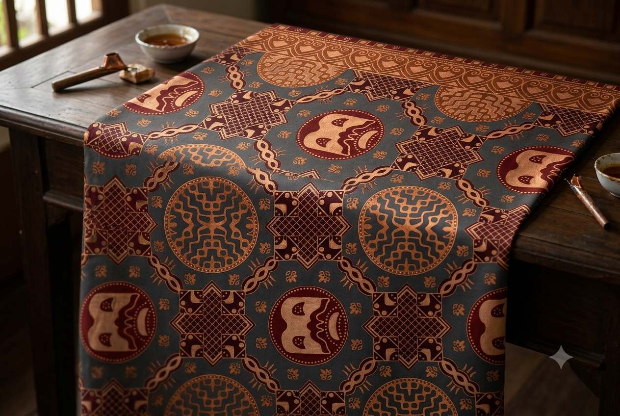 Ilustrasi Batik Banten Motif Srimanganti | Sumber: Generated AI