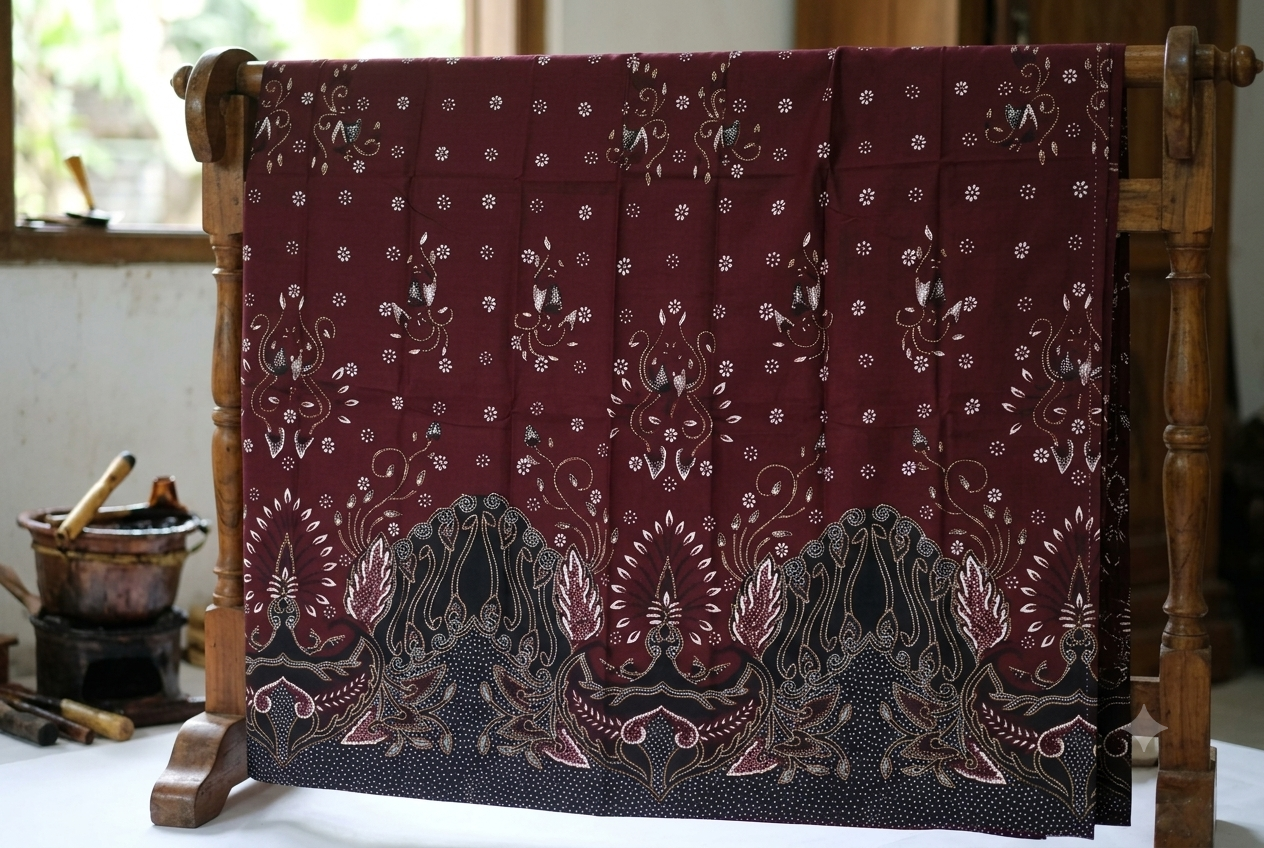 Ilustrasi Motif Batik Parang Lumbon Banyumas | Sumber: Generated AI