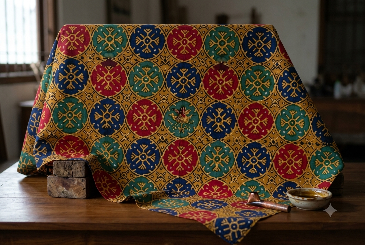 Ilustrasi Batik Pekalongan Motif Jlamprang | Sumber: Generated AI