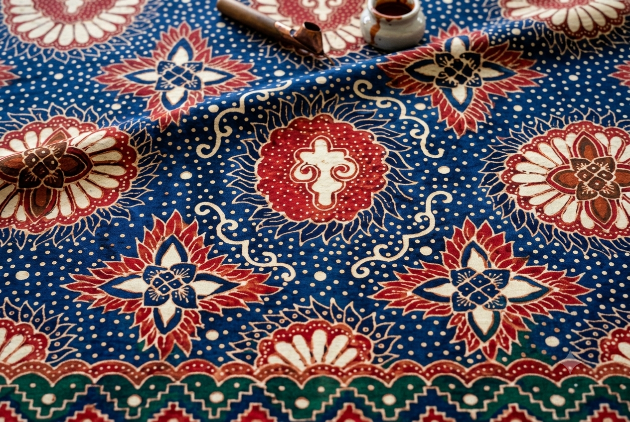 Ilustrasi Batik Banten Motif Pejantren | Sumber: Generated AI
