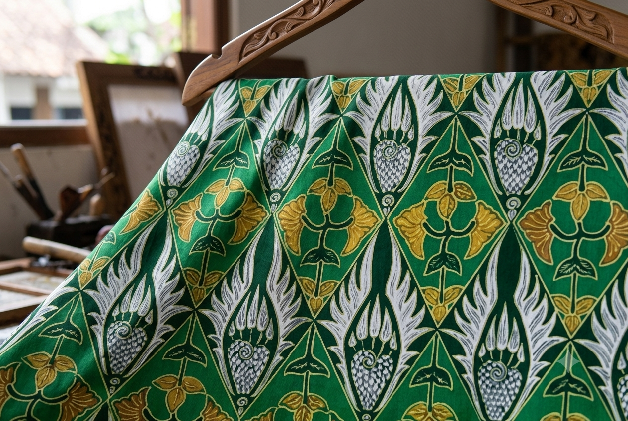 Ilustrasi Batik Bojonegoro Motif Mliwis Mukti | Sumber: Generated AI