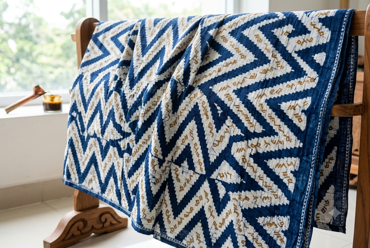 Ilustrasi Batik Motif Lontara | Sumber: Generated AI
