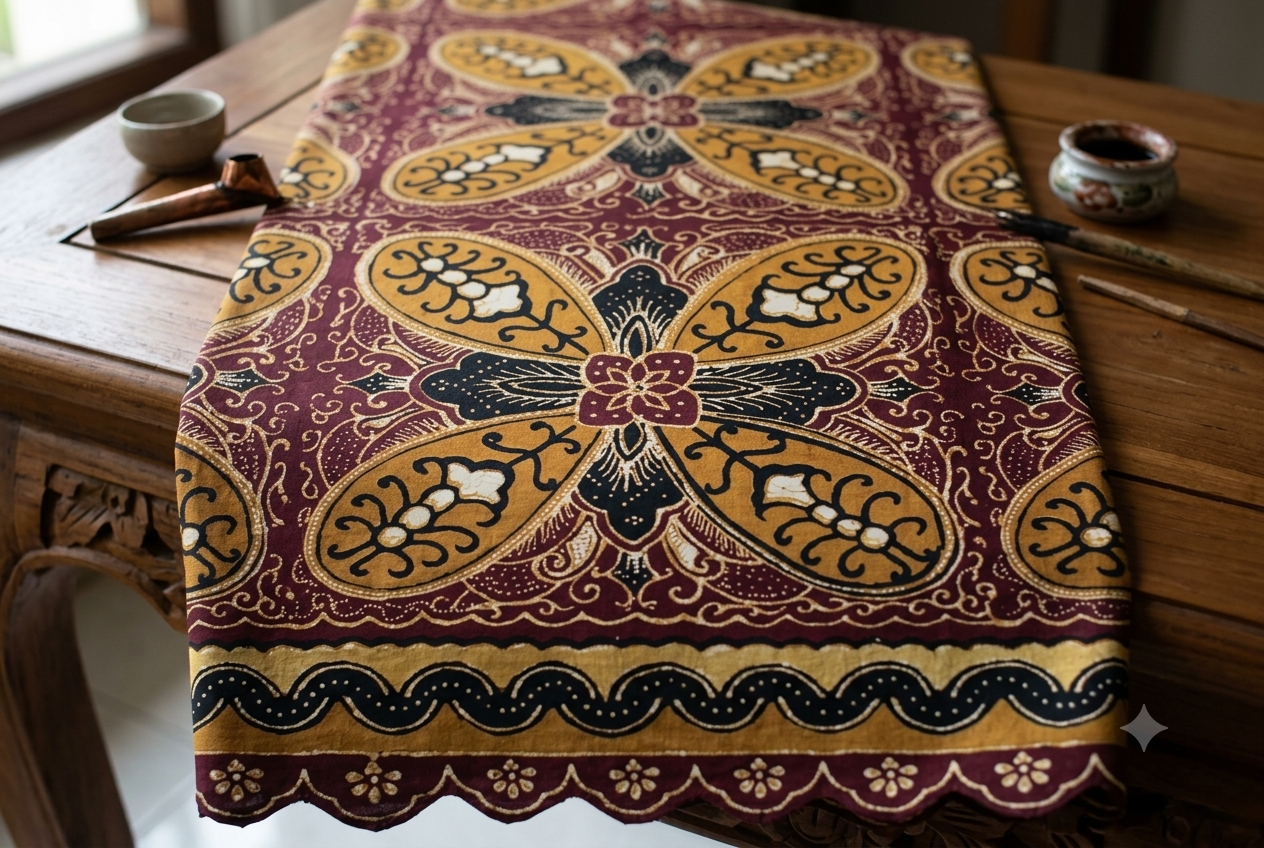 Ilustrasi Batik Banten Motif Pamaranggeng | Sumber: Generated AI