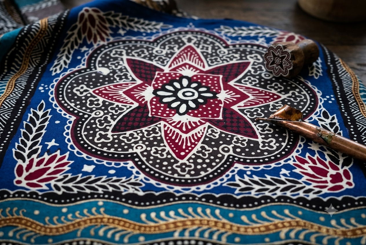 Ilustrasi Batik Banten Motif Pancaniti | Sumber: Generated AI