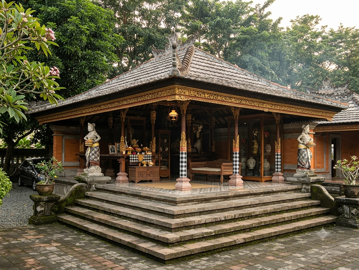 Ilustrasi Bale Dauh Rumah Bali | Sumber: Generated AI