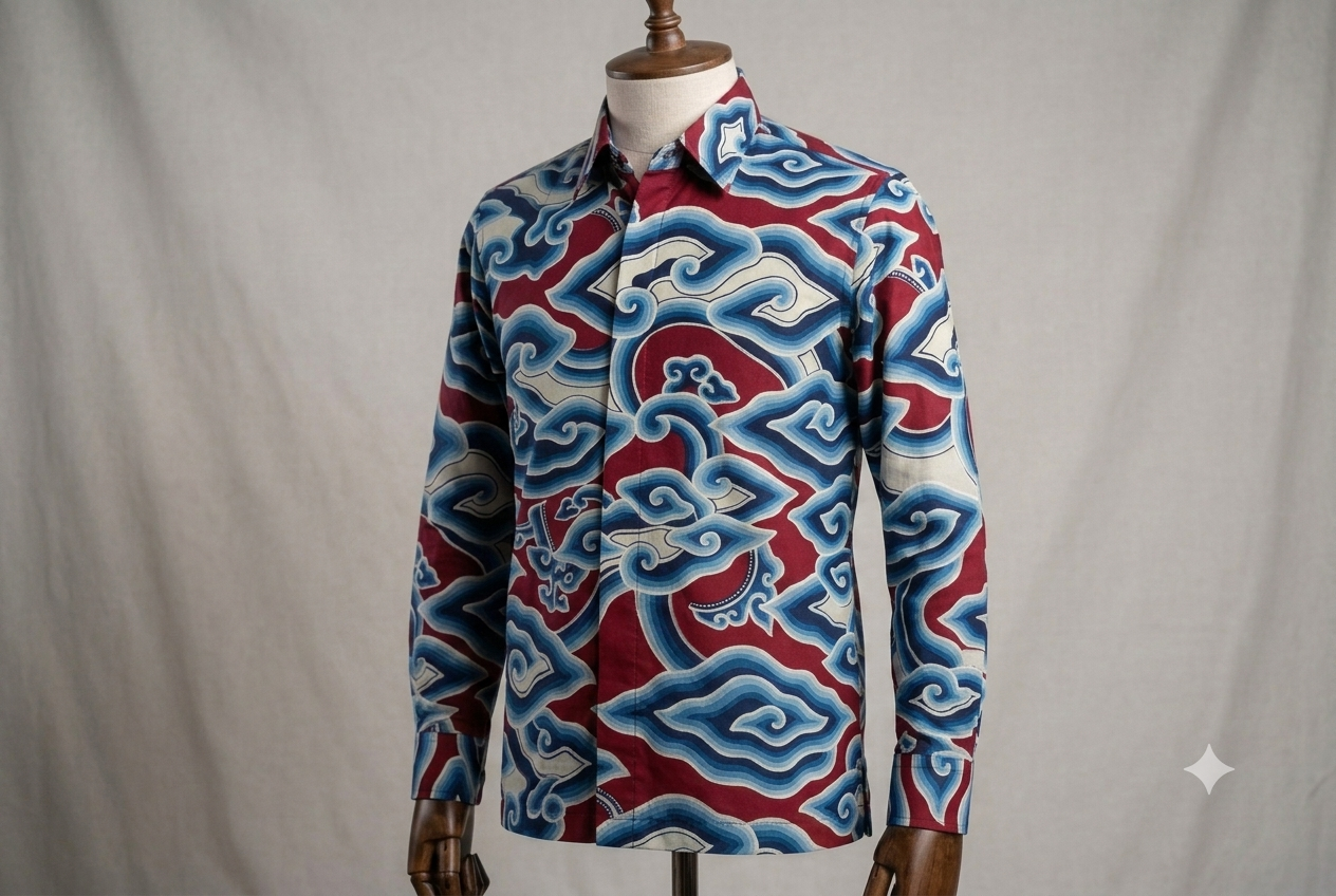 Batik Mega Mendung | Foto: (Generate AI | Andy Apriyono)