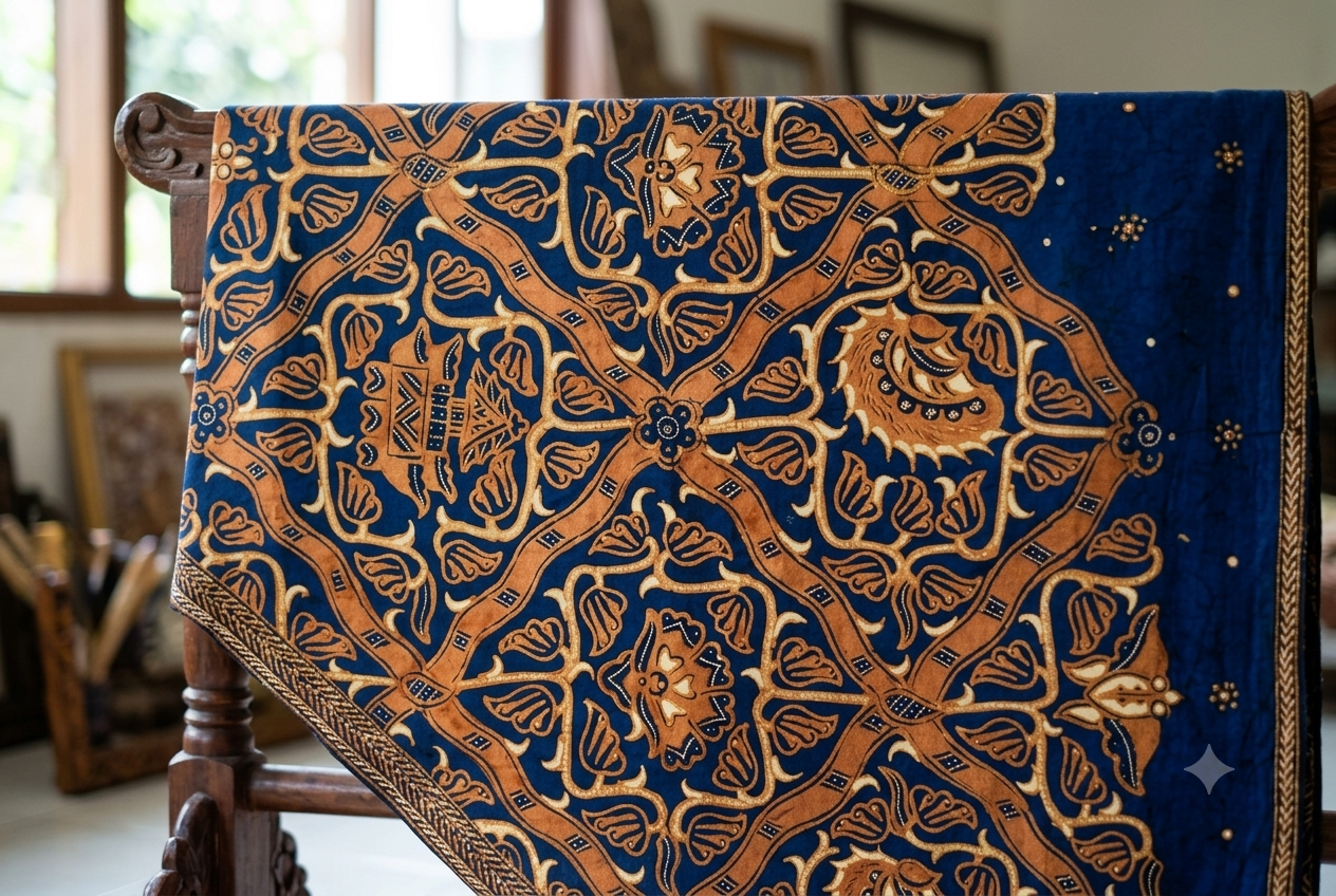 Ilustrasi Motif Batik Sidoluhung Banyumas | Sumber: Generated AI