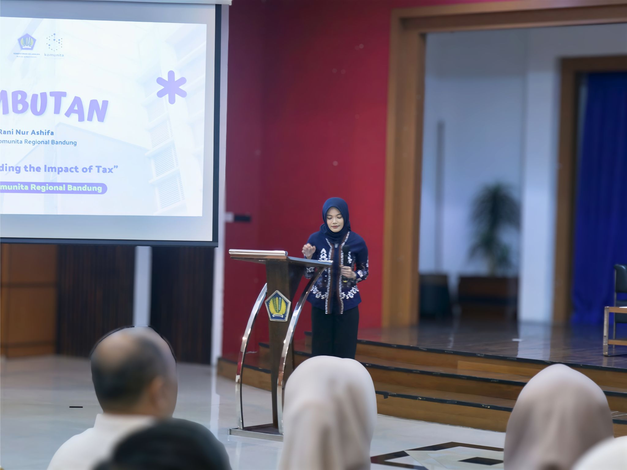 Rani Nur Ashifa selaku Ketua Komunita Kemenkeu Regional Bandung saat memberikan sambutan di acara Taxplore
