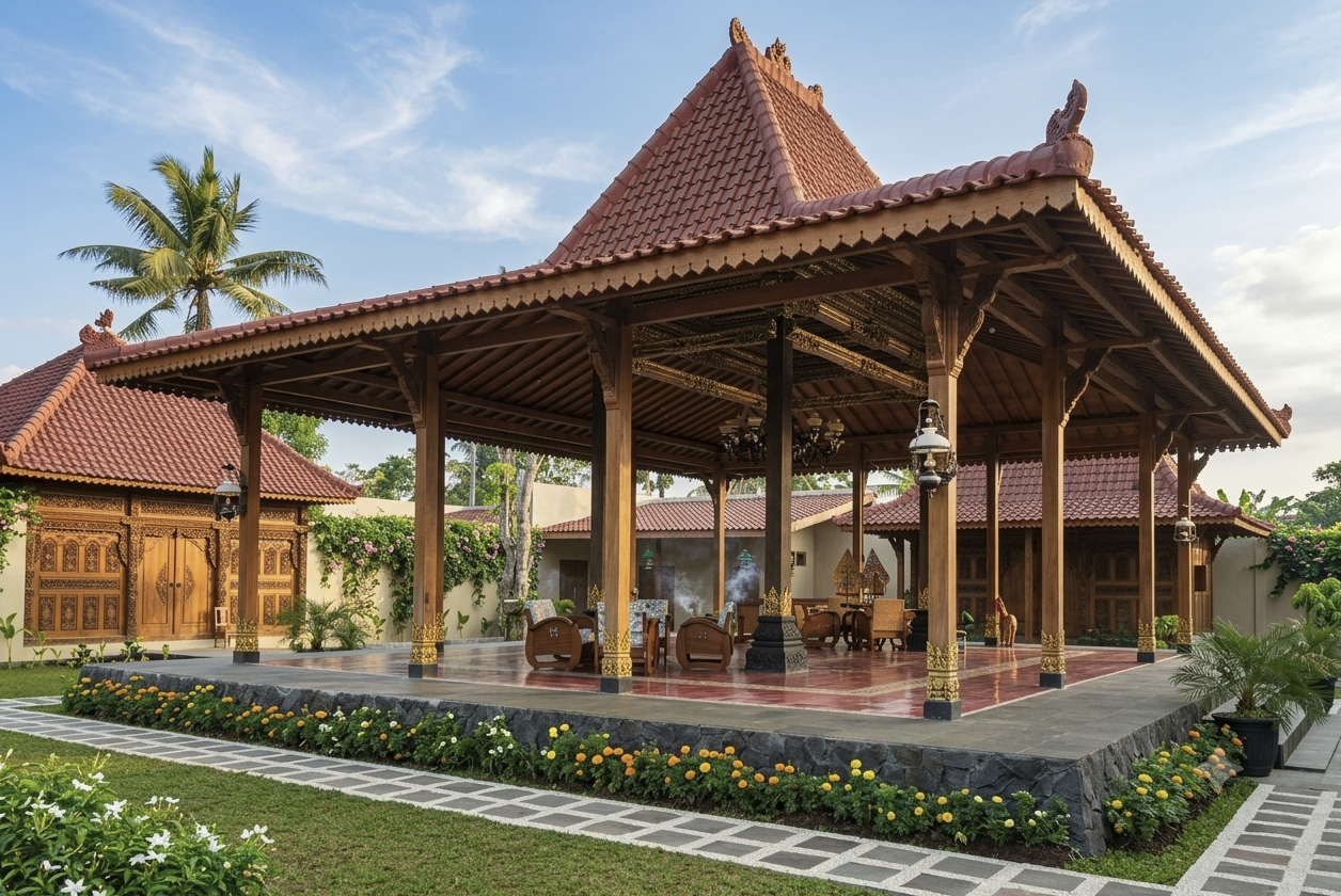 Ilustrasi Rumah Adat Joglo Sinom | Sumber: Generated AI