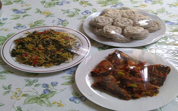 keladi tumbuk beserta sayur bunga pepaya | bhayangkari dot or id
