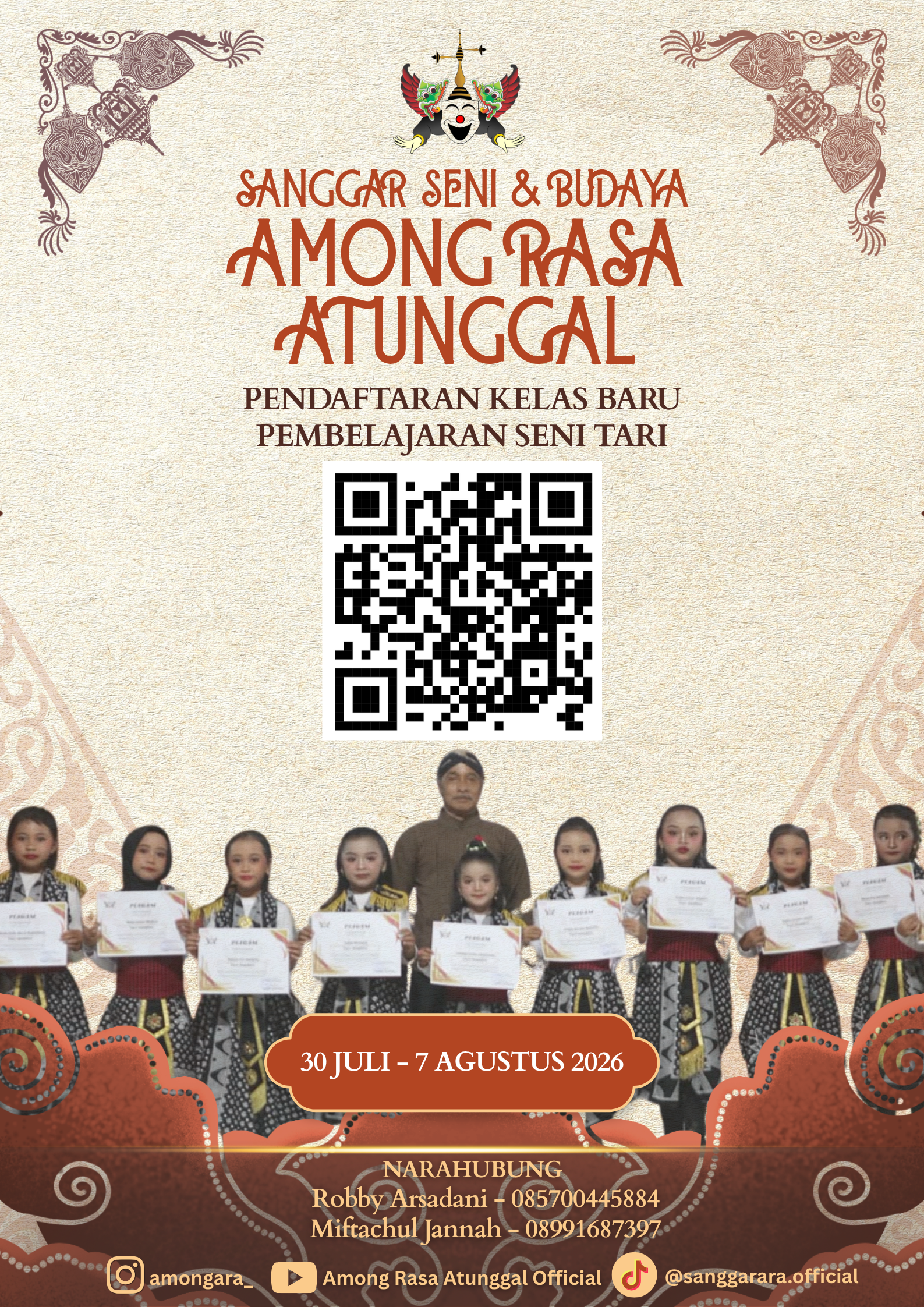 Poster Luaran Digitalisasi Media Promosi Sanggar Tari Among Rasa Atunggal Krajan