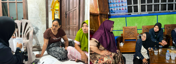 Dokumentasi kegiatan pemeriksaan kualitas air di beberapa rumah warga Desa Kedungwaru Kidul