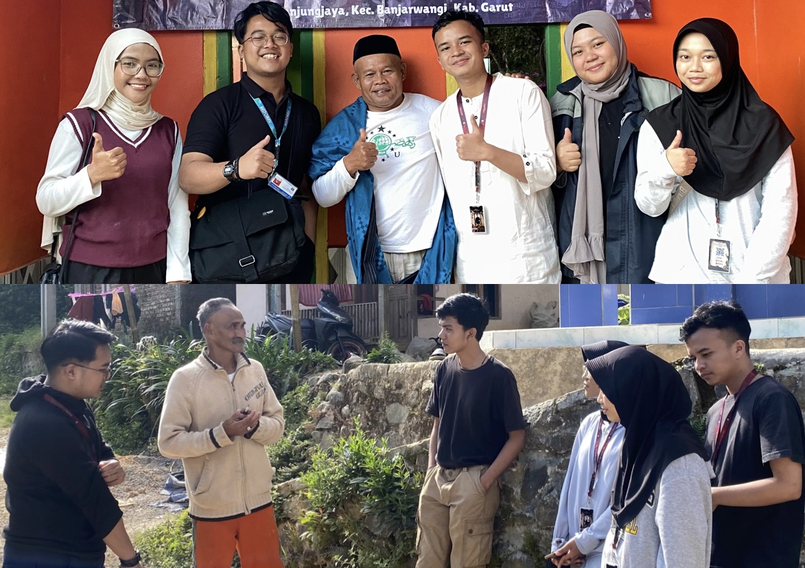 Foto 1. Dokumentasi Program Saba Desa atau foto bersama mahasiswa KKNT dengan masyarakat dan perangkat Desa Tanjungjaya.