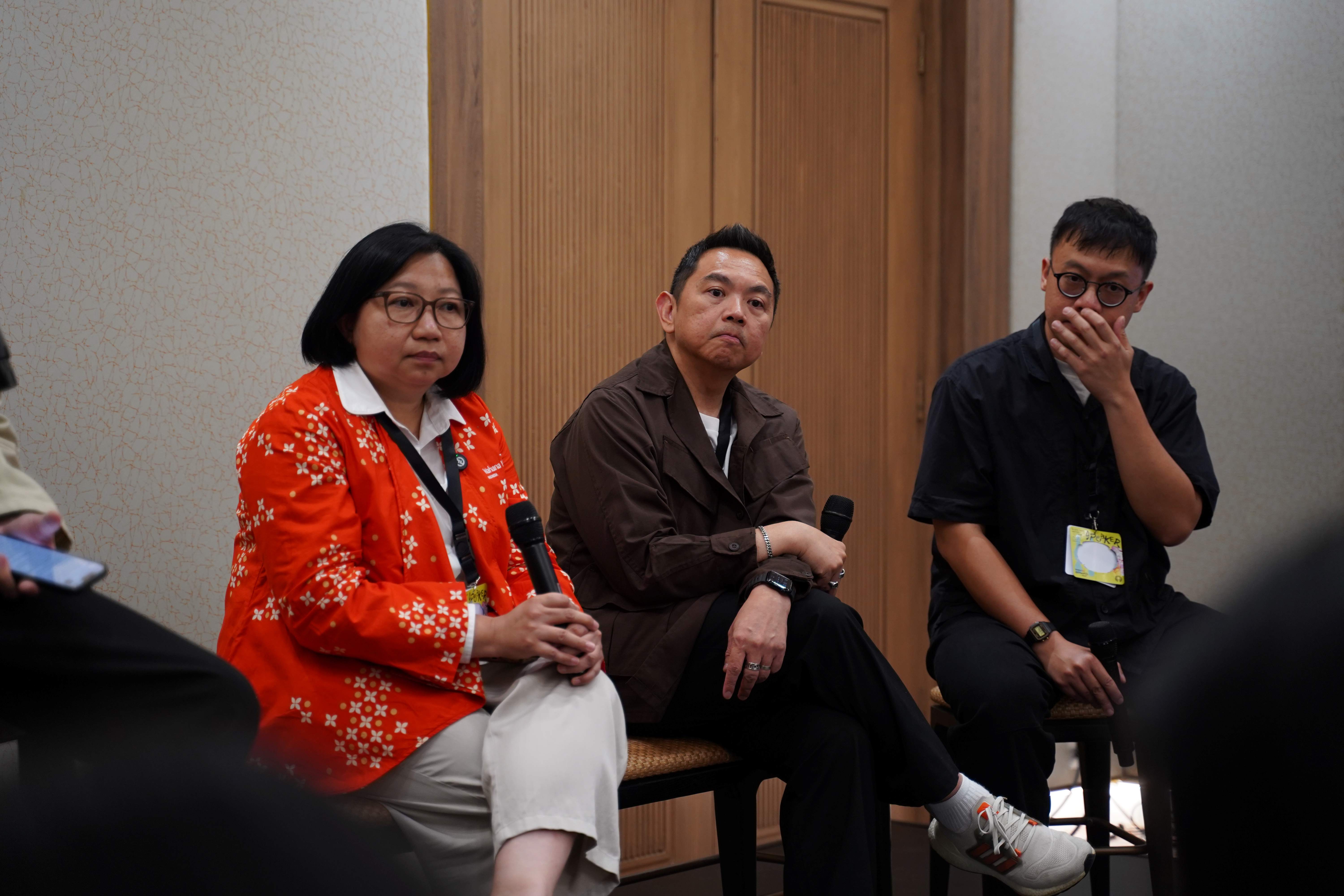 Angelina Theodora dari WVI beserta Pastor Sidney Mohede dan kreator konten Samuel Ray menjadi pembicara dalam gelaran Ideafest 2026. (Foto: WVI)