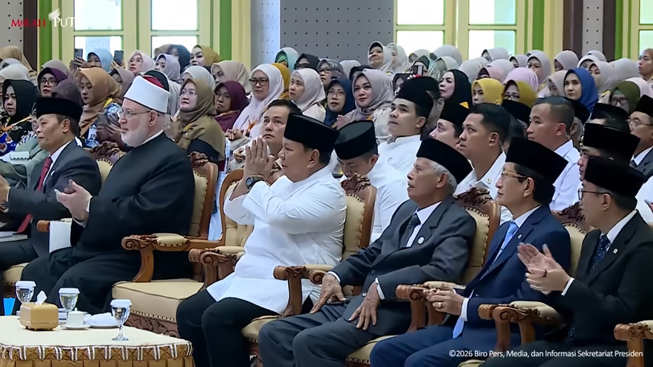Presiden Prabowo Subianto saat Hadiri 100 Tahun Gontor | Sumber Foto: Screenshoot You Tube @SekretariatPresiden