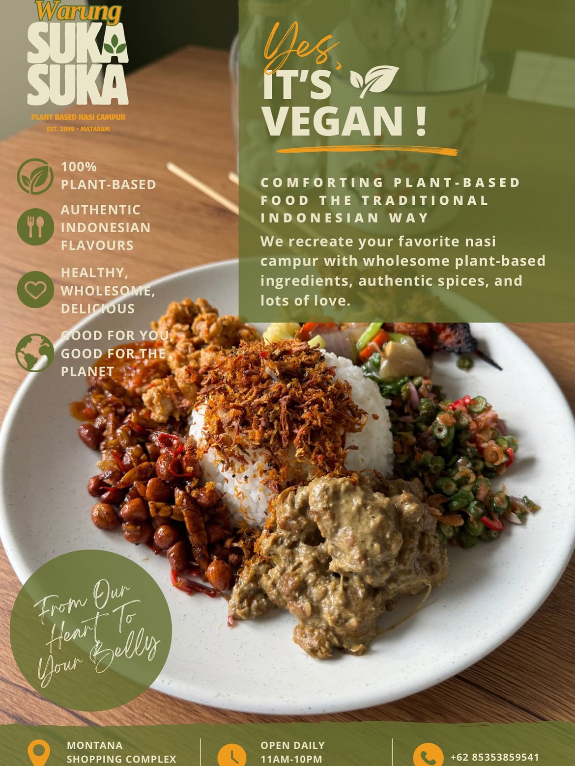 Warung Suka Suka, Restoran Dekat Mandalika yang Sajikan Rendang dan Sate Vegan!