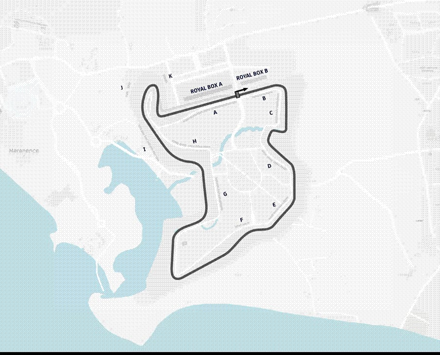 peta denah tribun penonton (grandstand) dari Pertamina Mandalika International Circuit