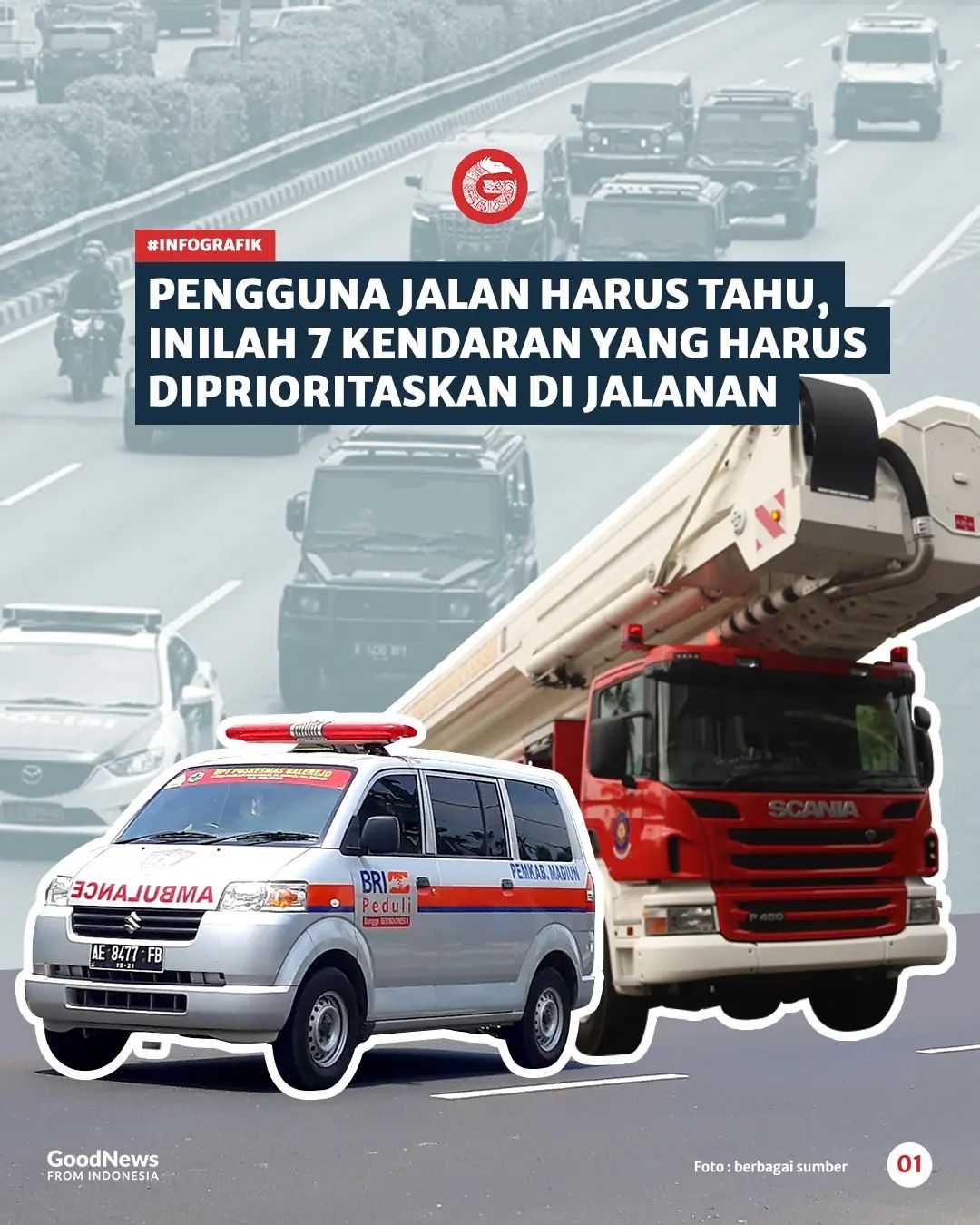 7 Kendaraan yang Harus Diprioritaskan di Jalanan