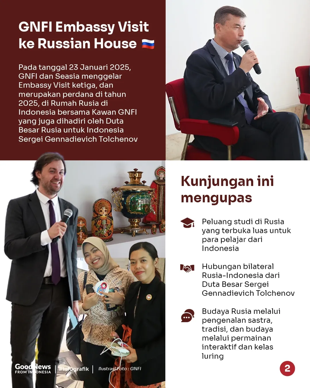 GNFI Embassy Visit ke Kedubes Rusia: Melihat Eratnya Kerja Sama Indonesia dengan Negeri Beruang Merah