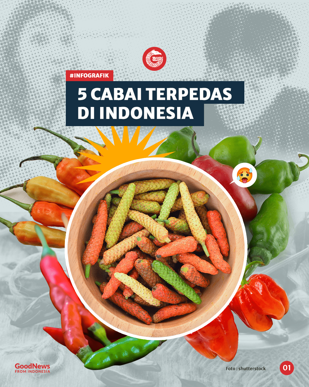 Bukan Rawit, Ini 5 Cabai Terpedas di Indonesia