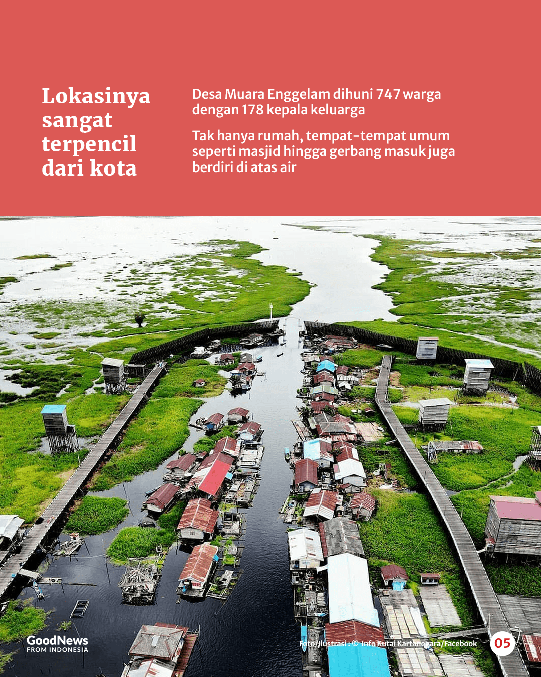 Desa Muara Enggelam, Kampung di Atas Air Tanpa Daratan