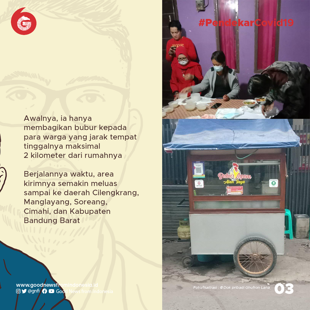 Ghufron Lana, Penjual Bubur yang Membantu Warga Isoman