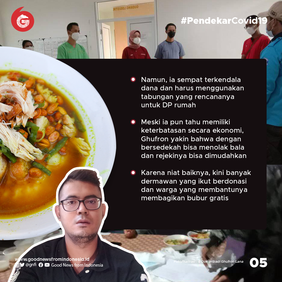Ghufron Lana, Penjual Bubur yang Membantu Warga Isoman