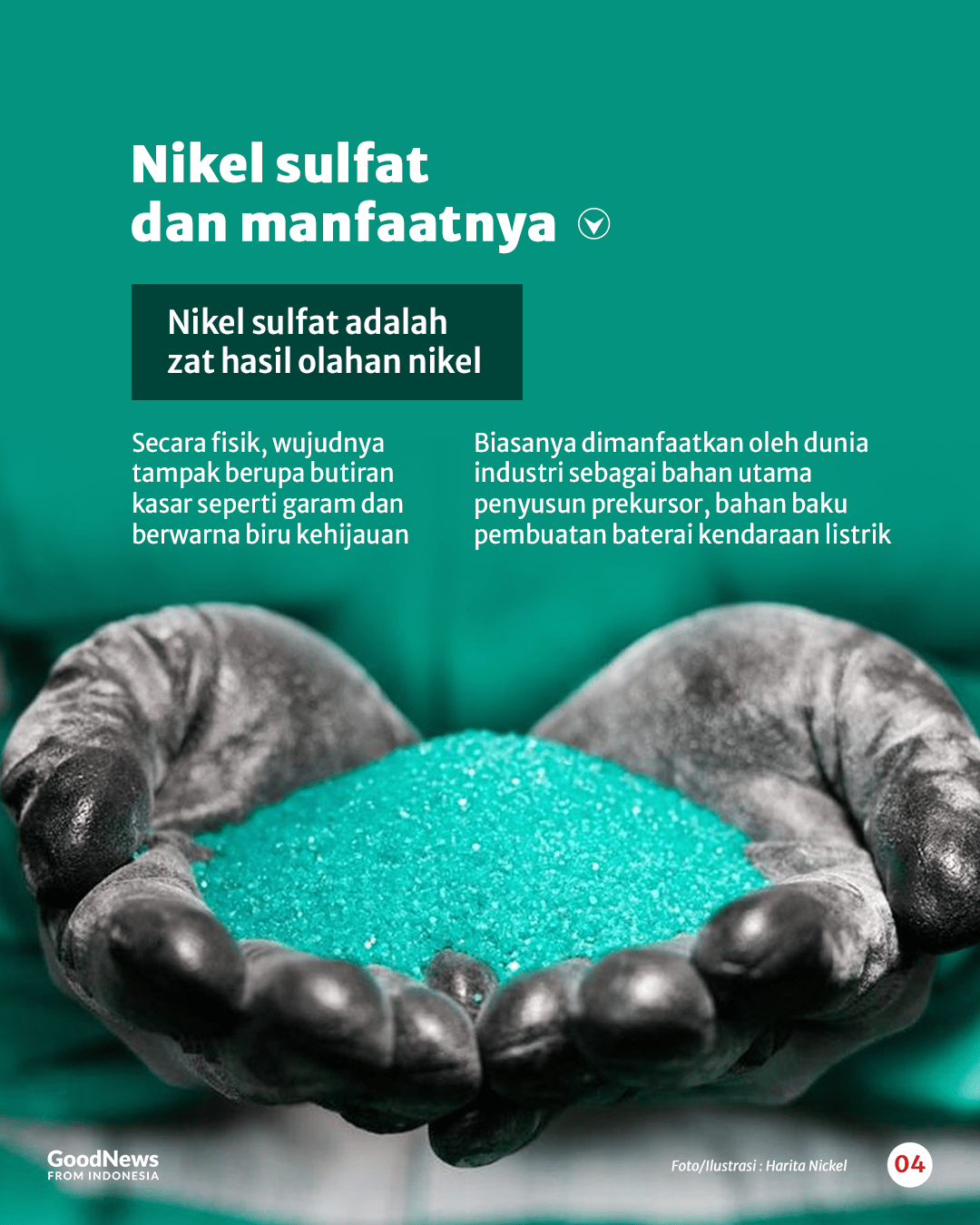 Indonesia Punya Pabrik Nikel Sulfat Terbesar di Dunia, Apa Manfaat Produknya?