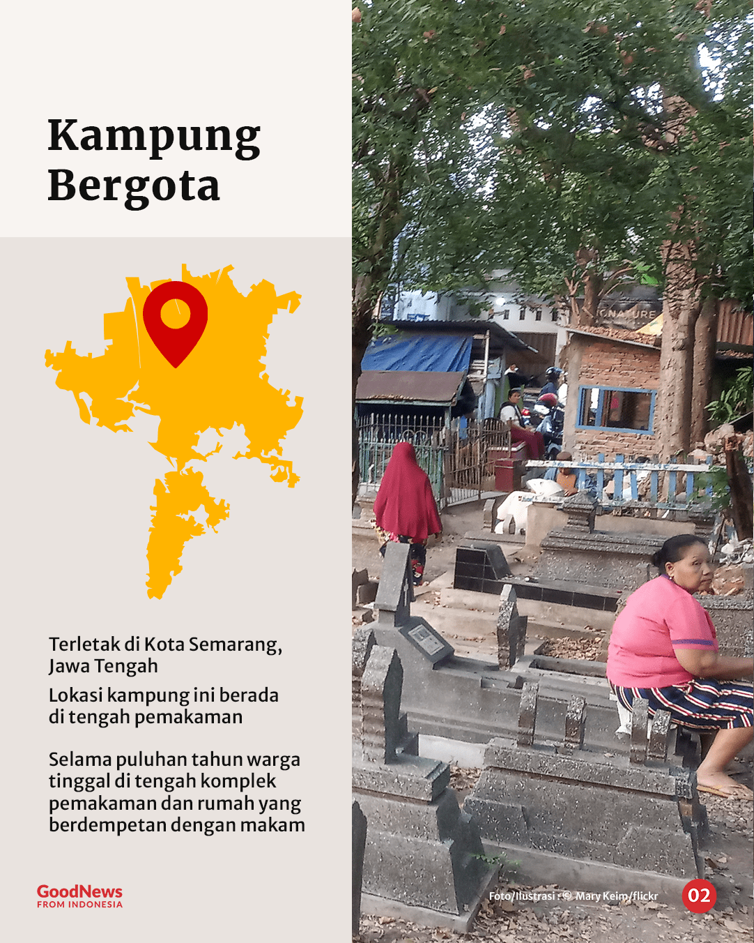 Kisah Kampung Bergota, Perkampungan yang Berada di Tengah Pemakaman