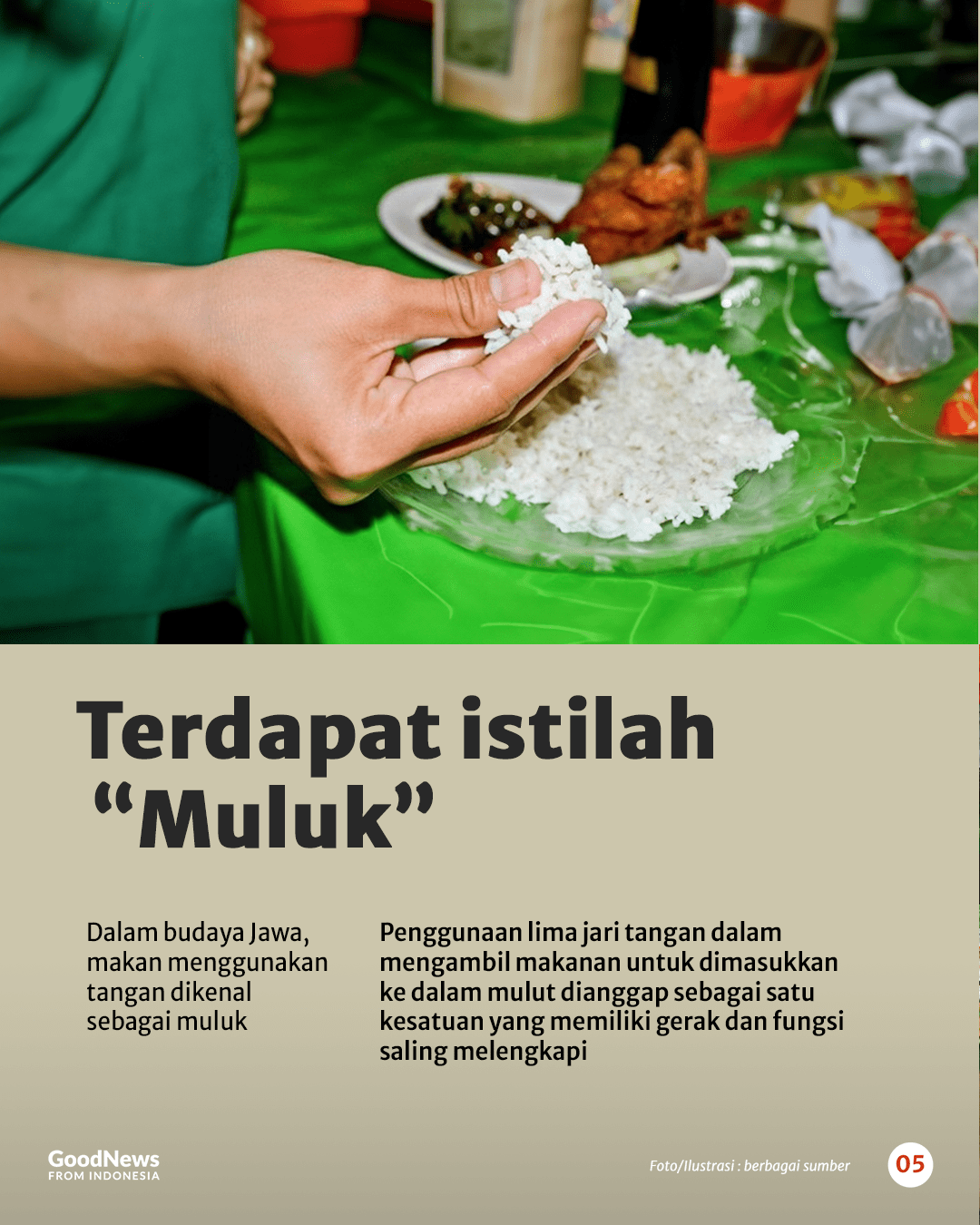 Makan Menggunakan Tangan, Warisan Budaya Asli Indonesia