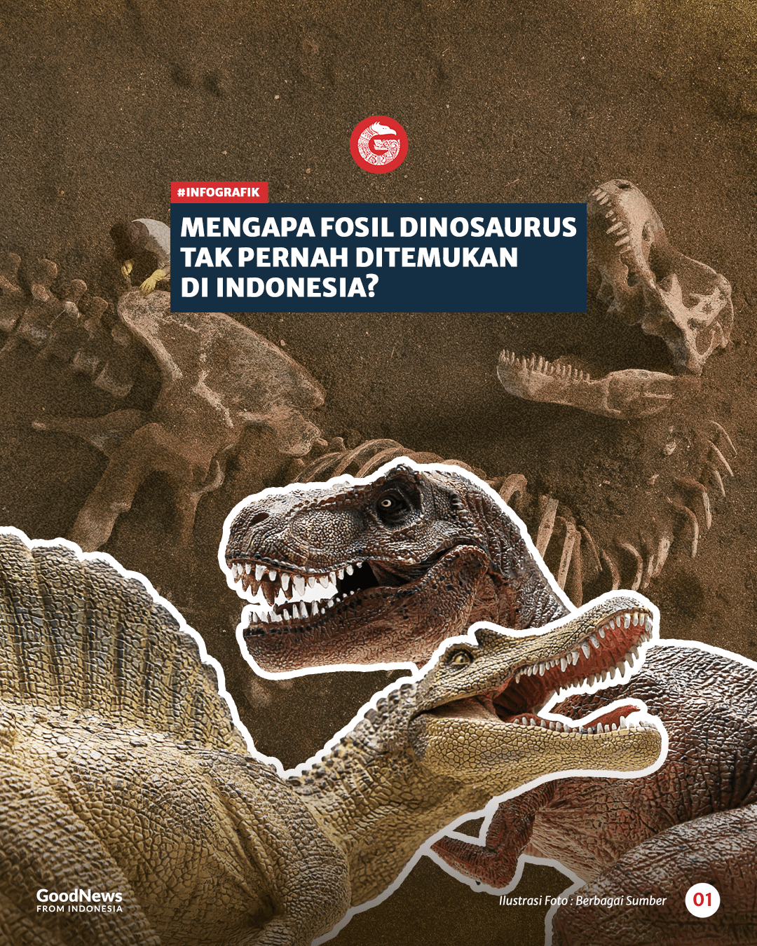 Mengapa Fosil Dinosaurus Tak Pernah Ditemukan di Indonesia