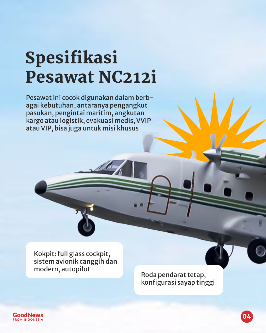 Pesawat NC212i Buatan PT Dirgantara Indonesia, Digunakan TNI Hingga Diekspor Ke Pasar Internasional
