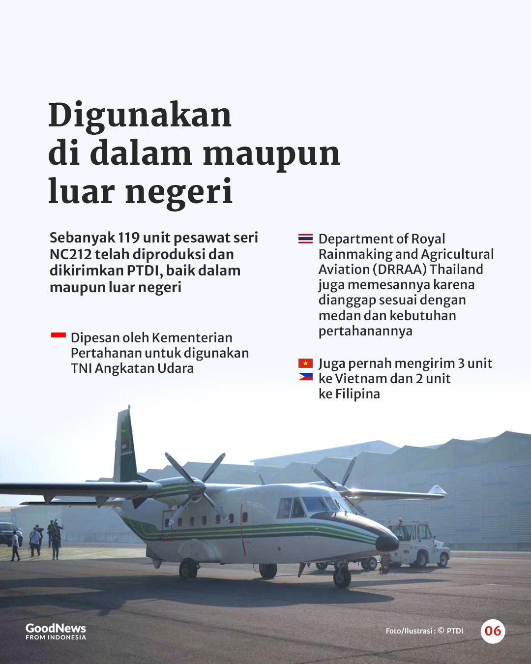 Pesawat NC212i Buatan PT Dirgantara Indonesia, Digunakan TNI Hingga Diekspor Ke Pasar Internasional