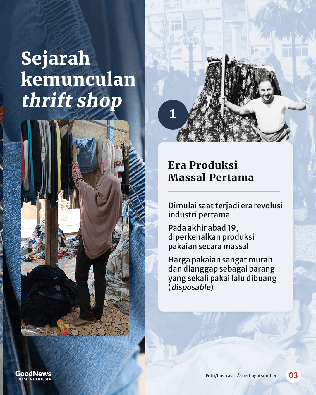 Sejarah Thrift Shop - Pakaian Bekas yang Kerap Diburu Milenial Indonesia