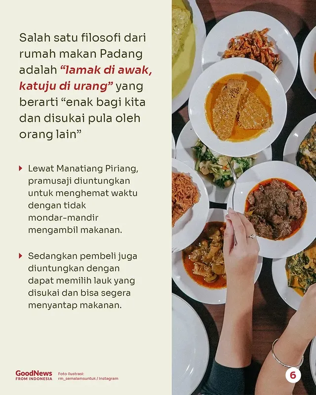 Manatiang Piriang, Cara Penyajian Makanan Nan Unik Ala Minangkabau