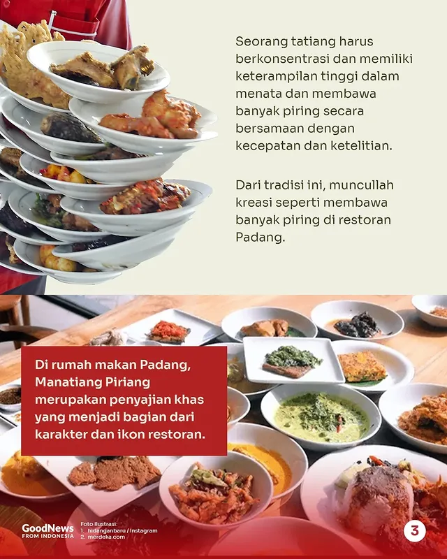 Manatiang Piriang, Cara Penyajian Makanan Nan Unik Ala Minangkabau